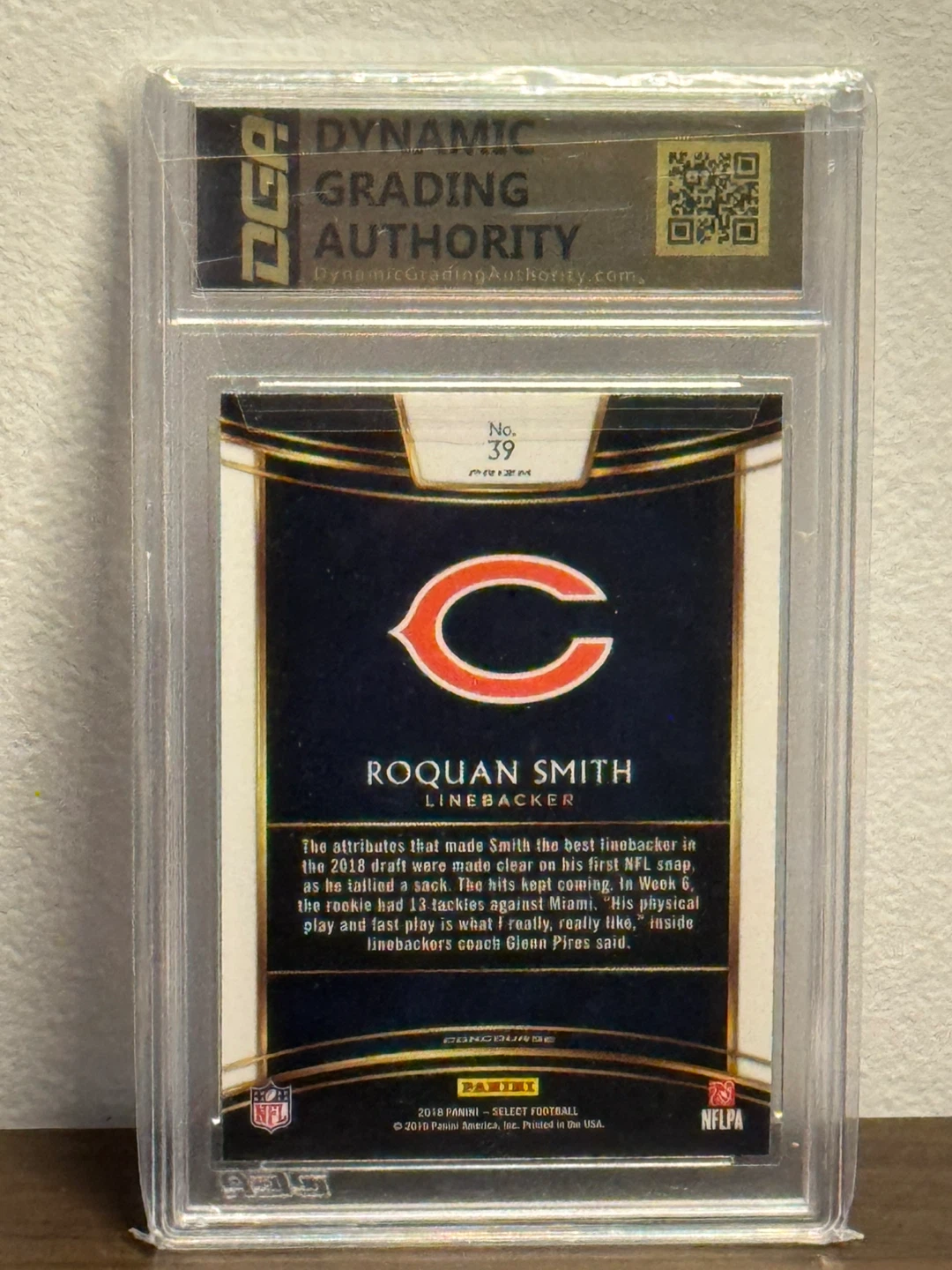 Roquon Smith 2018 Panini Select Silver RC Card Graded 8.0 - photo 2