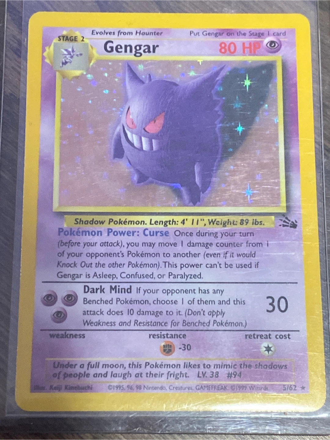 Gengar Stage 2 Pokemon Card 94/162