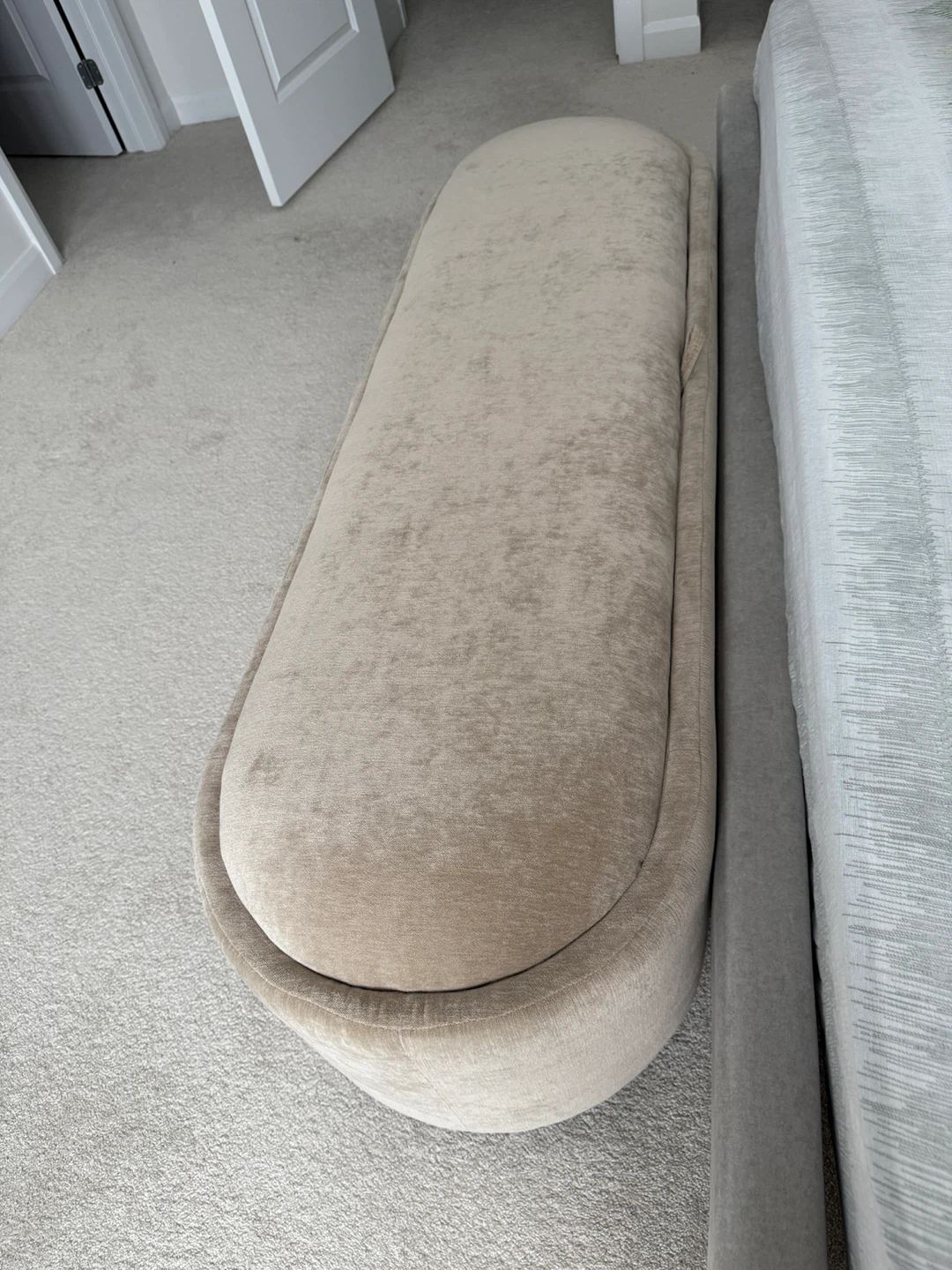Beige Storage Ottoman Bench - photo 2