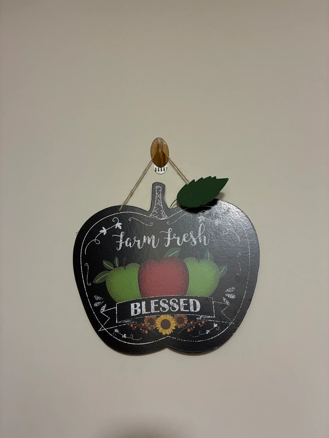 Farm Fresh Blessed Apple Shaped Wall Decor