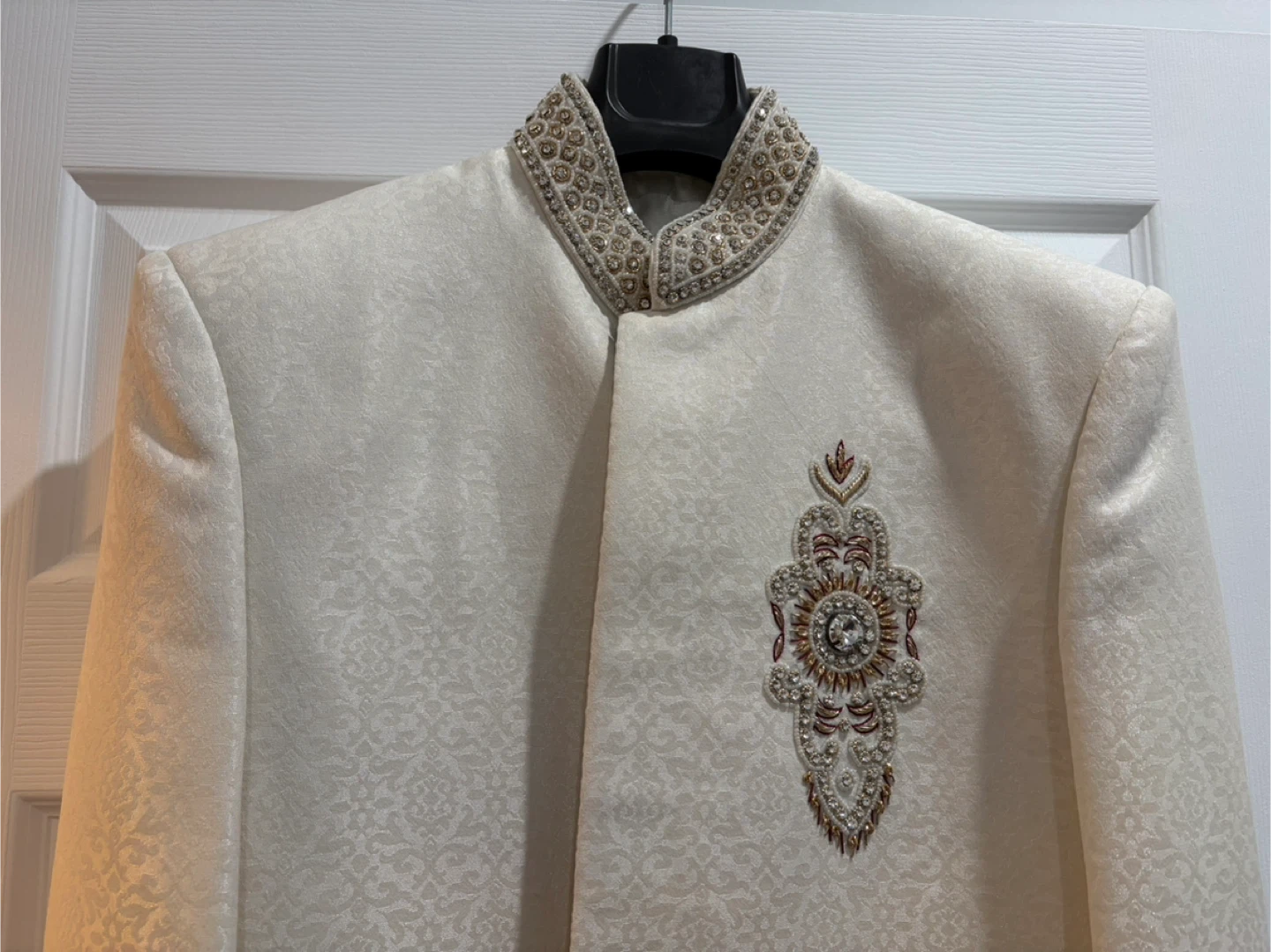 Cream Sherwani with Embellishment - photo 2