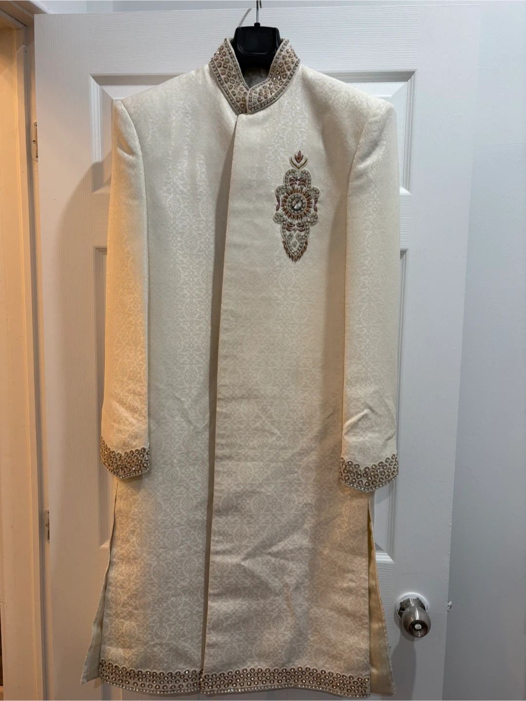 Cream Sherwani with Embellishment
