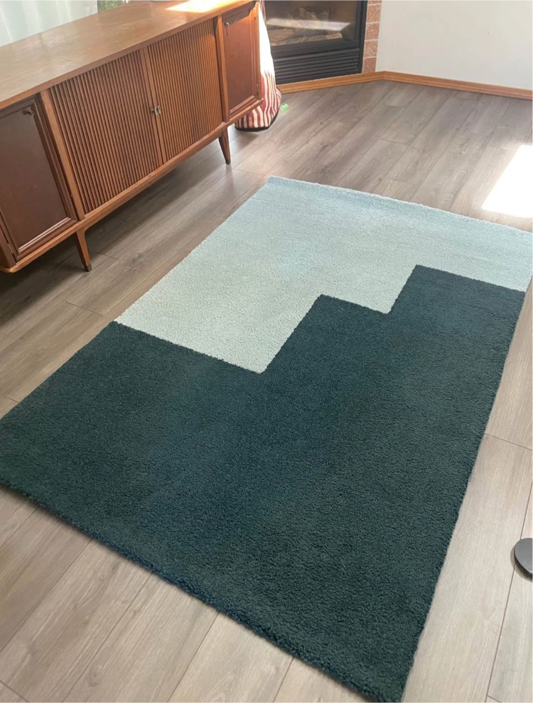 Geometric Rug - Teal & Light Blue