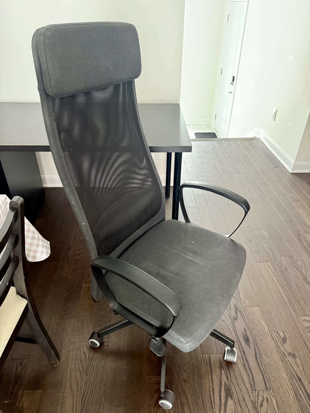 Dark Brown Desk with Drawer Unit and office Chair