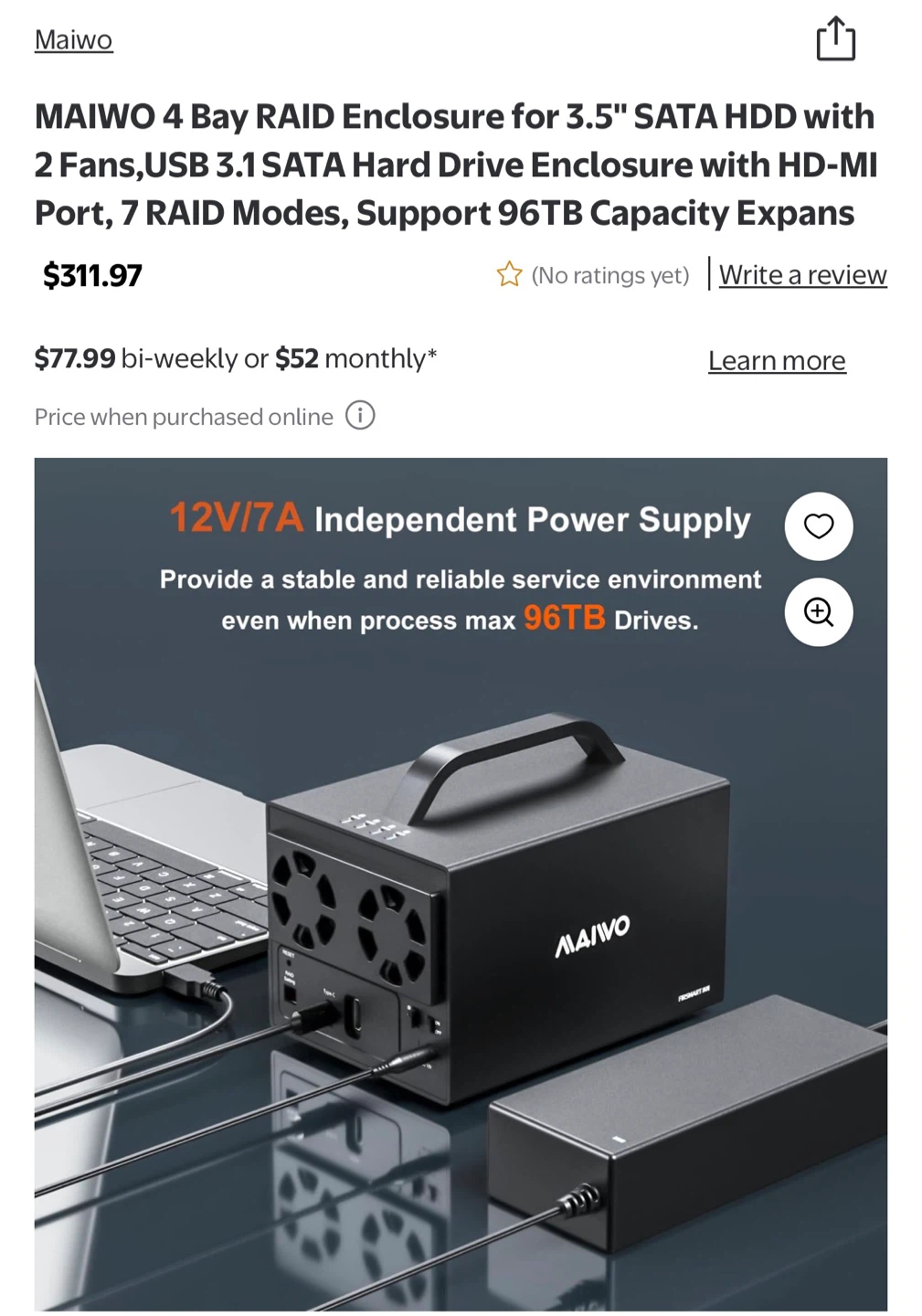 MAIWO 4 Bay RAID Enclosure for 3.5" SATA HDD - photo 4