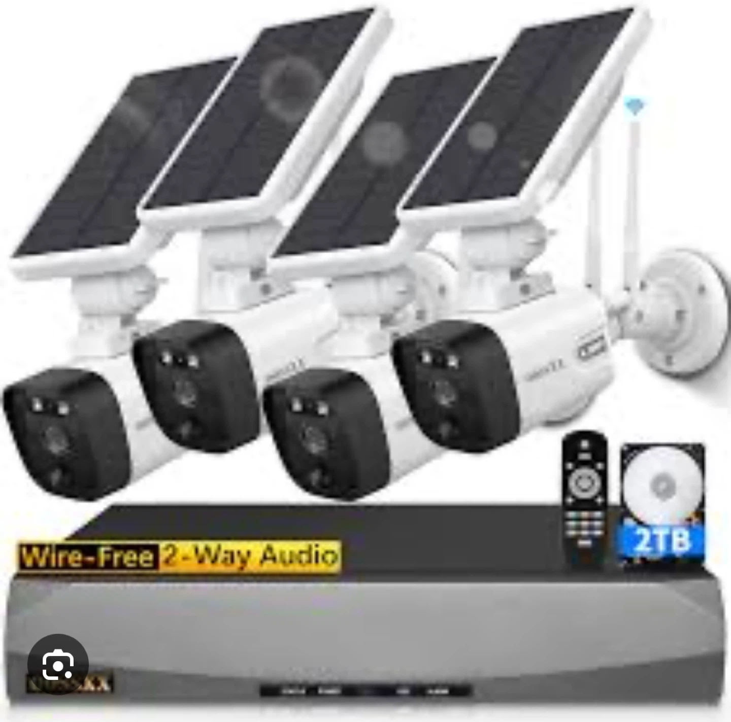 4pc Solar Battery 100% Wire-Free 2-Way Audio 2-Antennas Enhance