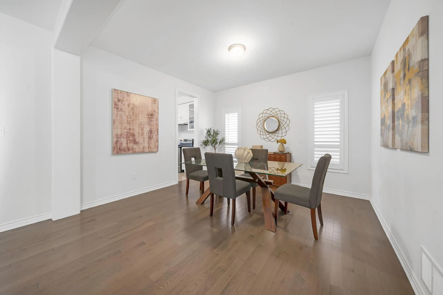 Glass and Wood Dining Table with 4 Chairs - photo 2