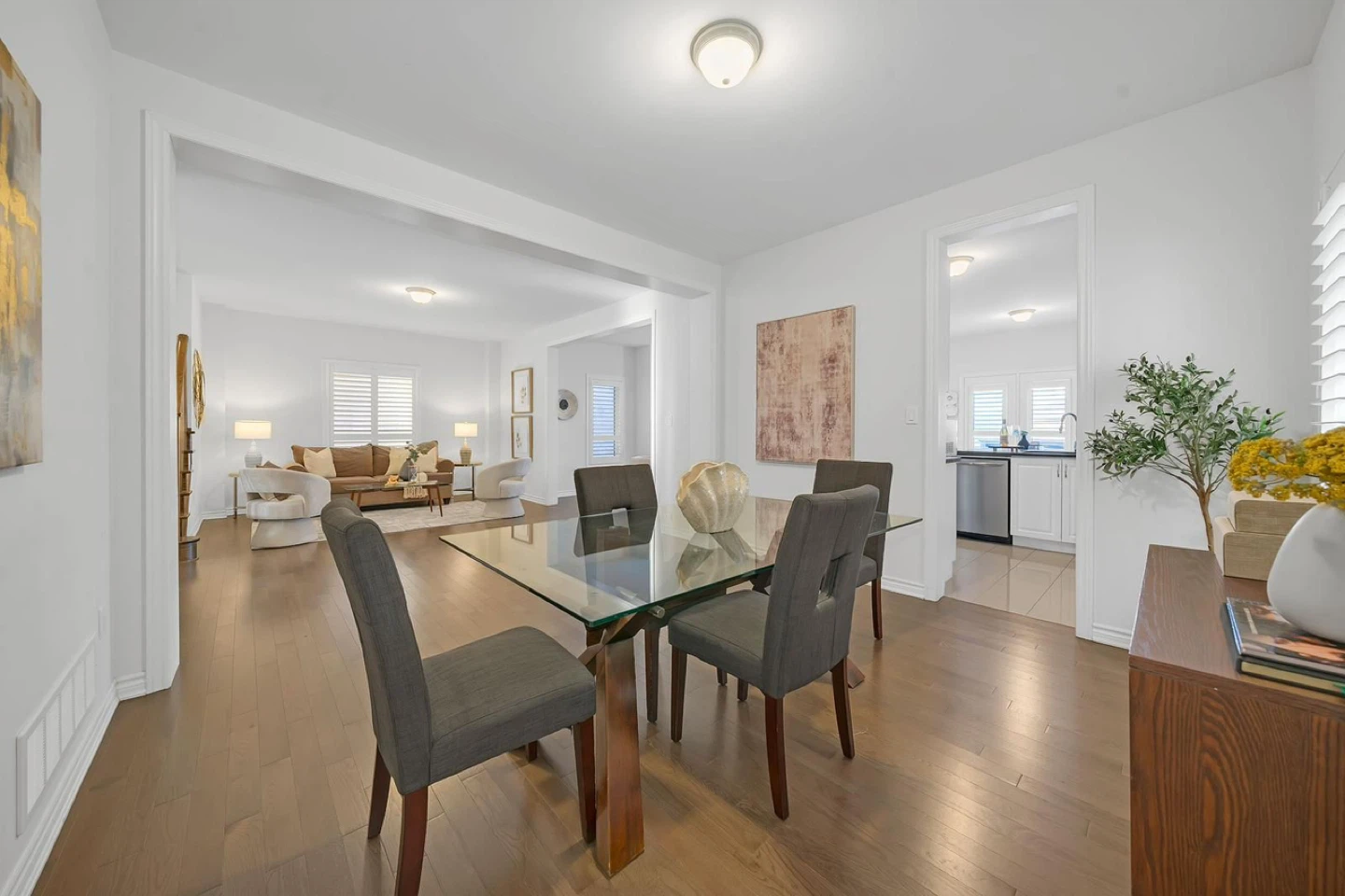 Glass and Wood Dining Table with 4 Chairs - photo 3