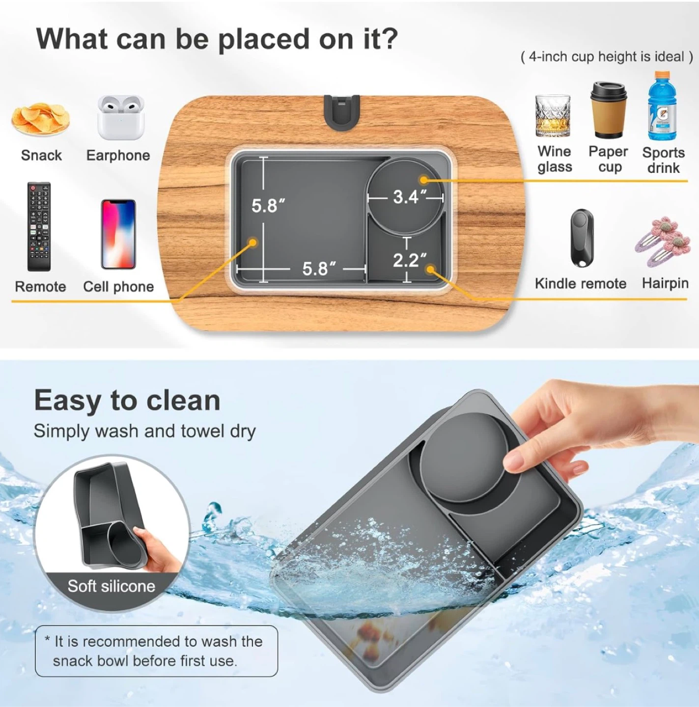 Adjustable Tablet Holder and Lap Desk with Snack Tray - photo 3