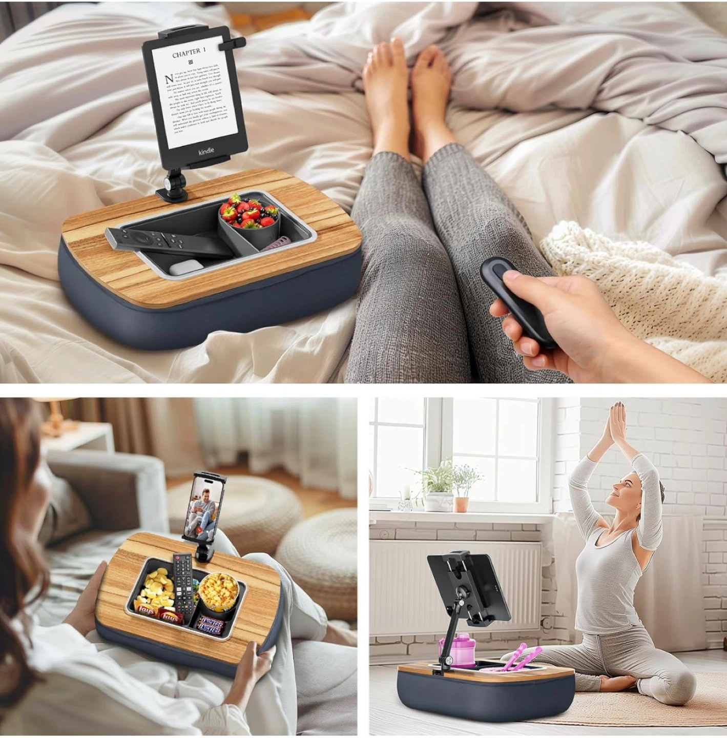 Adjustable Tablet Holder and Lap Desk with Snack Tray - photo 4