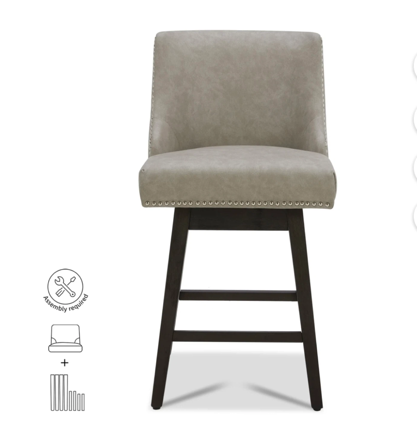 CHITA 26 inch Faux Leather Swivel Bar Stools (Set of 2) - photo 5