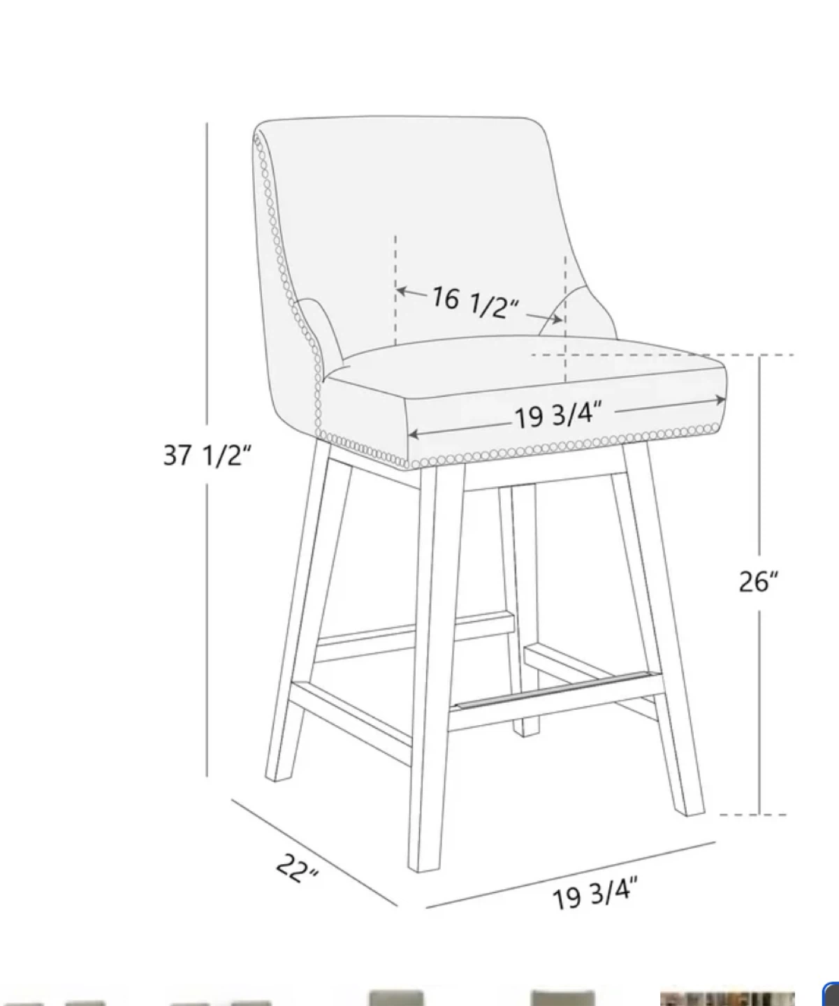 CHITA 26 inch Faux Leather Swivel Bar Stools (Set of 2) - photo 4