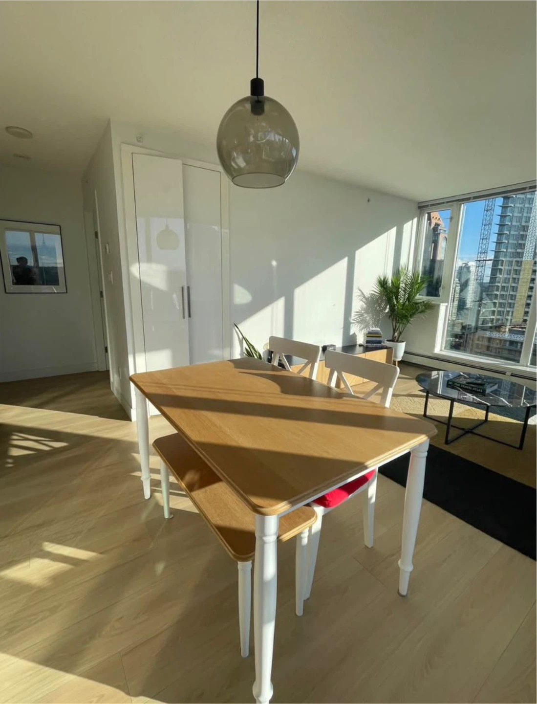 Dining Table with 2 Chairs and Bench