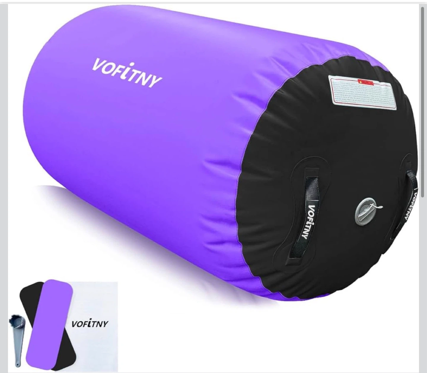 Vofitny Purple Inflatable Gymnastics Air Barrel Roller 3.3' x 2'