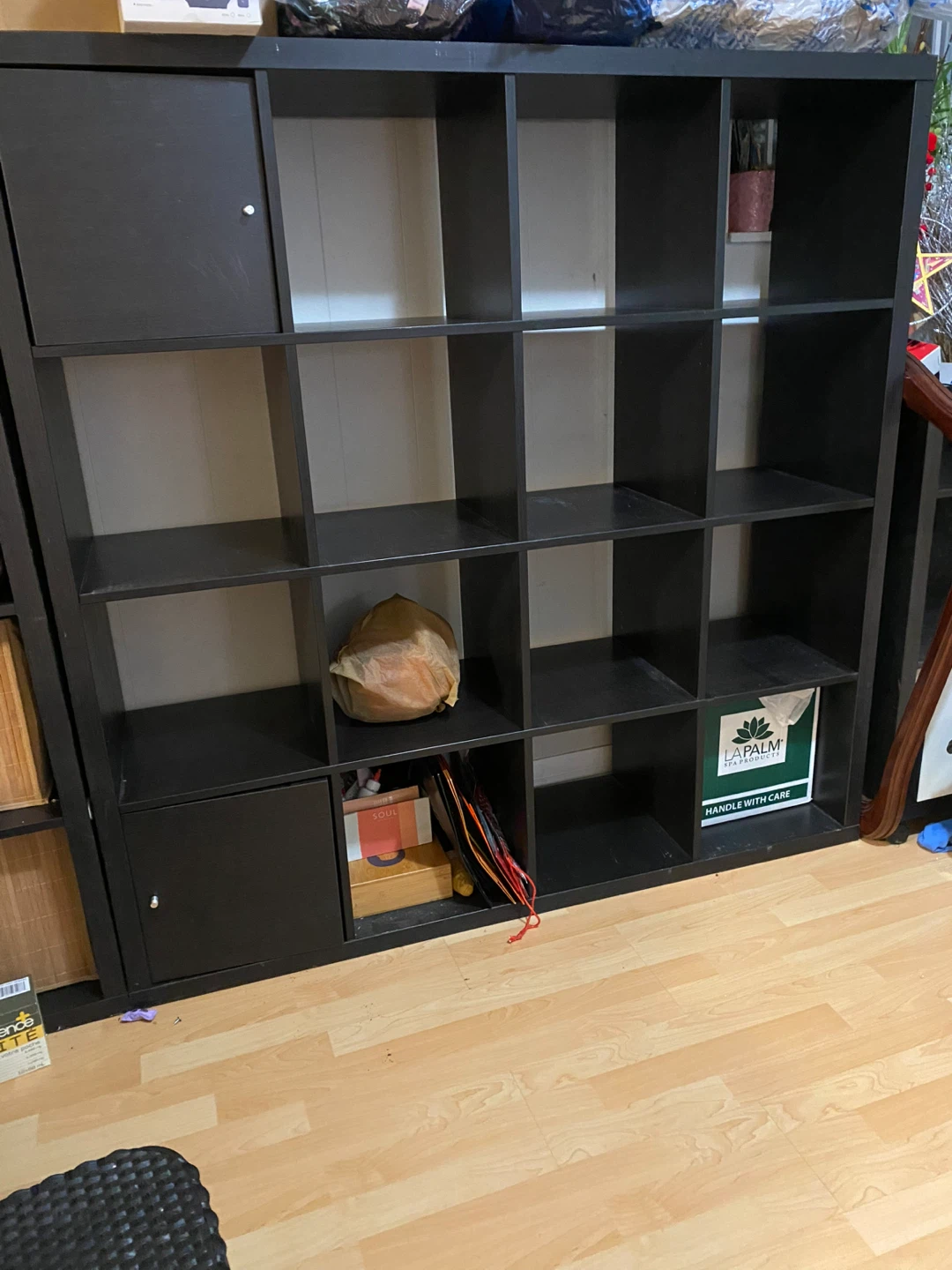 Black Cube Storage Shelf Unit