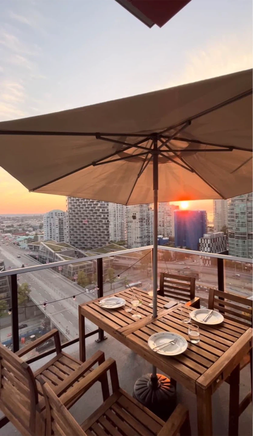 Wooden Patio Dining Set with Umbrella - photo 3