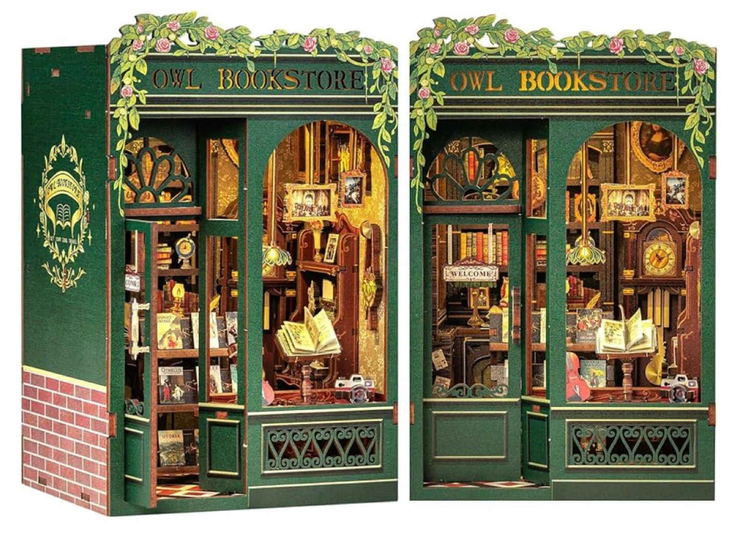 DIY book nook miniature kit: owl bookshop