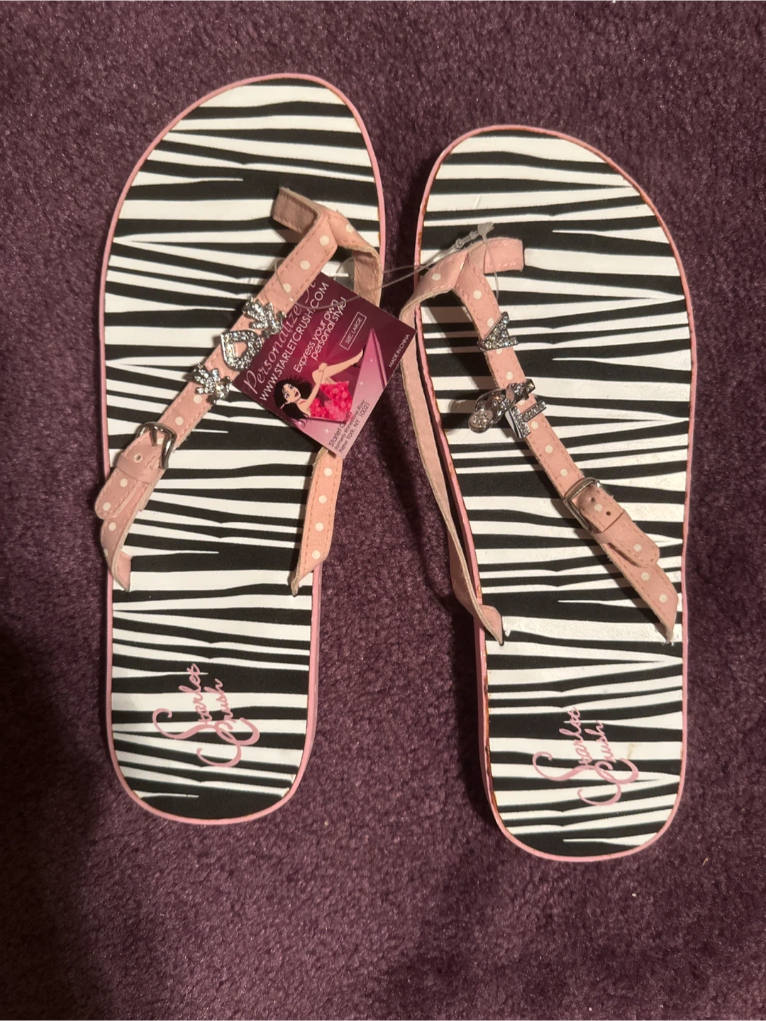 Starlet Crush Zebra Print Flip Flops 🏆