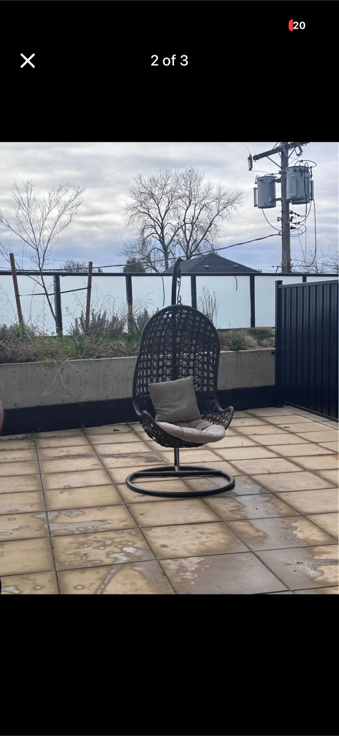 Hanging Egg Chair with Stand and Cushions - photo 2