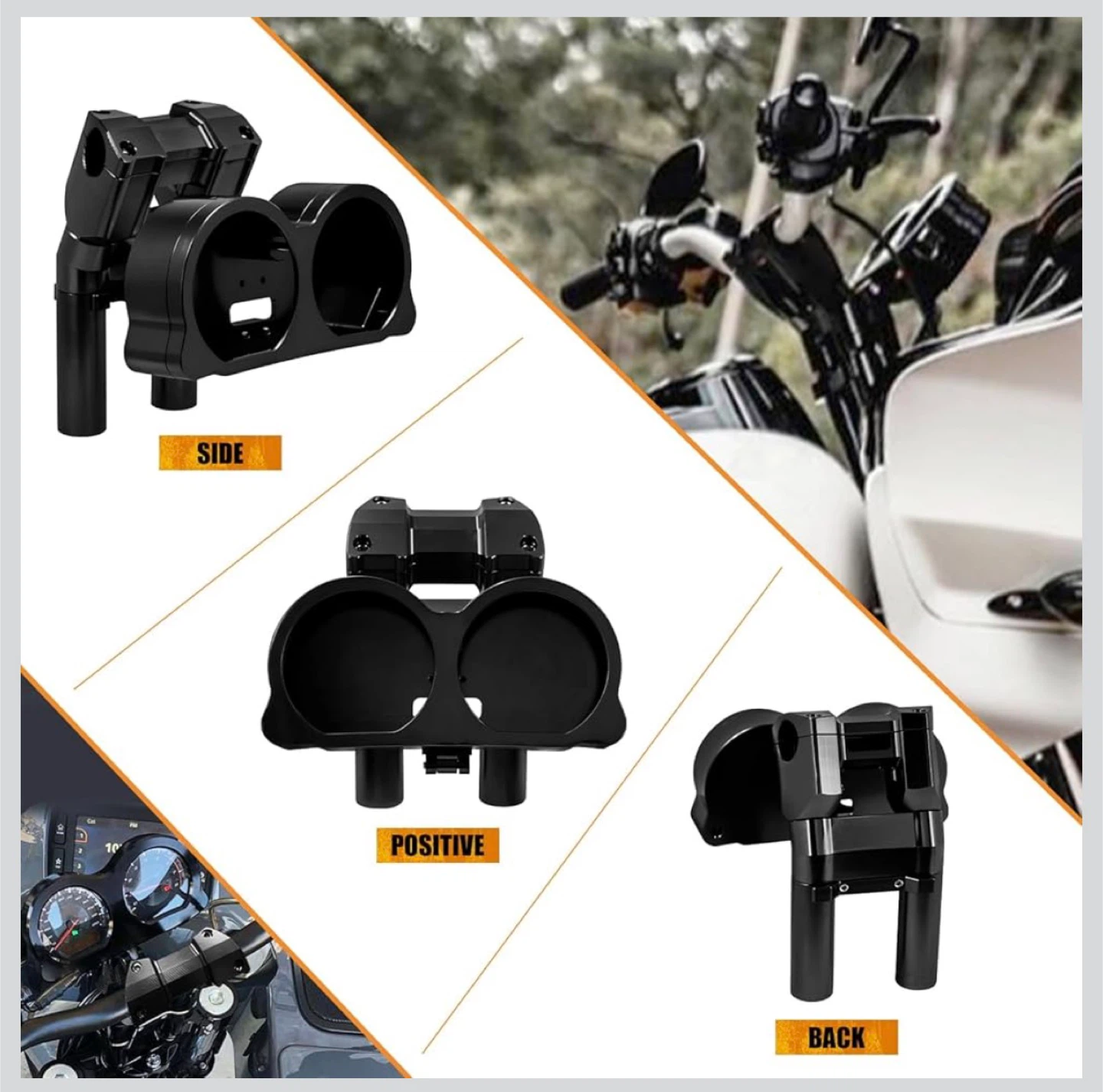 Handlebar Riser with Instrument Panel Kit for Harley Road Glide - photo 4