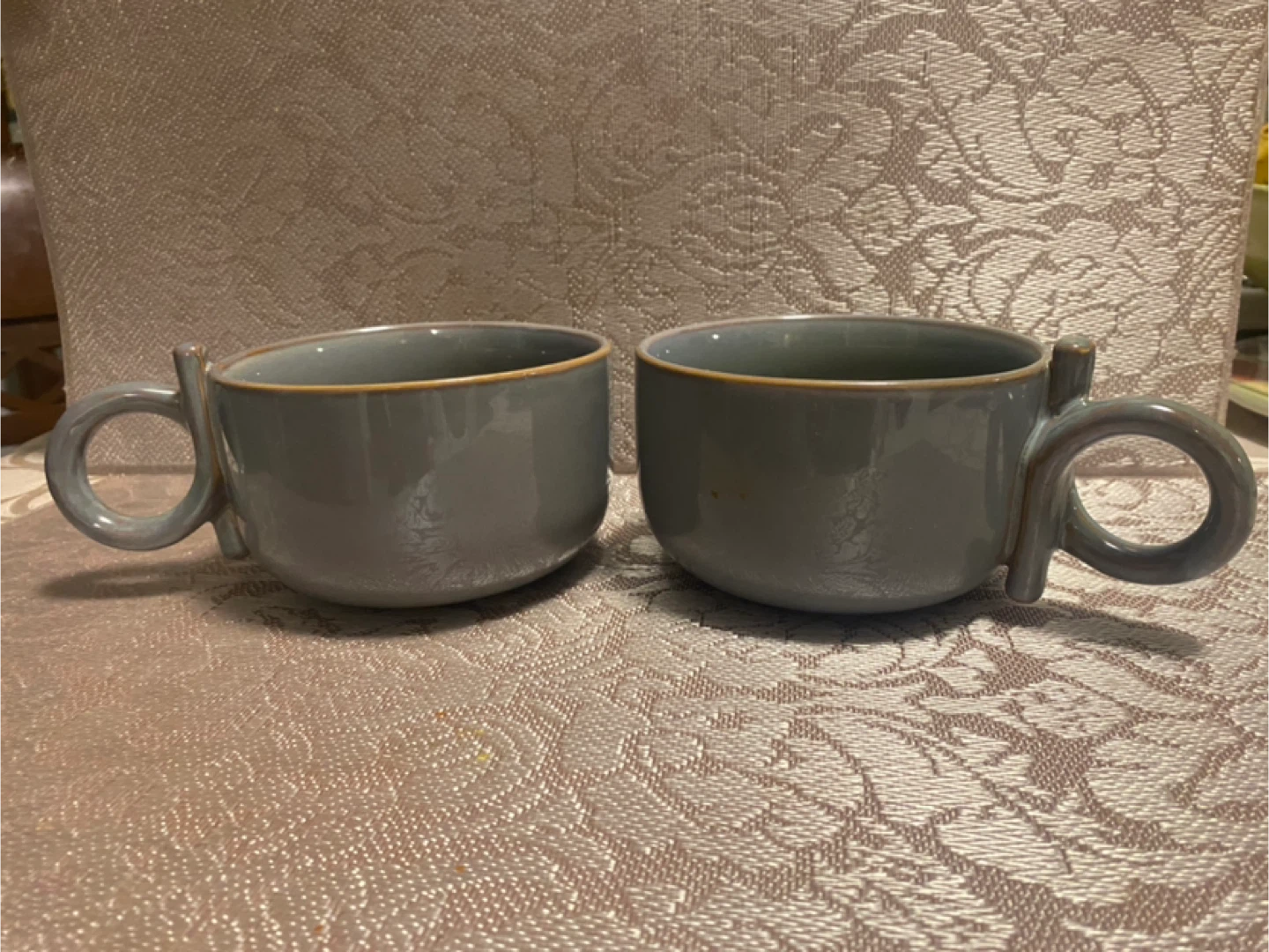 Set of 2 Grey Ceramic Mugs