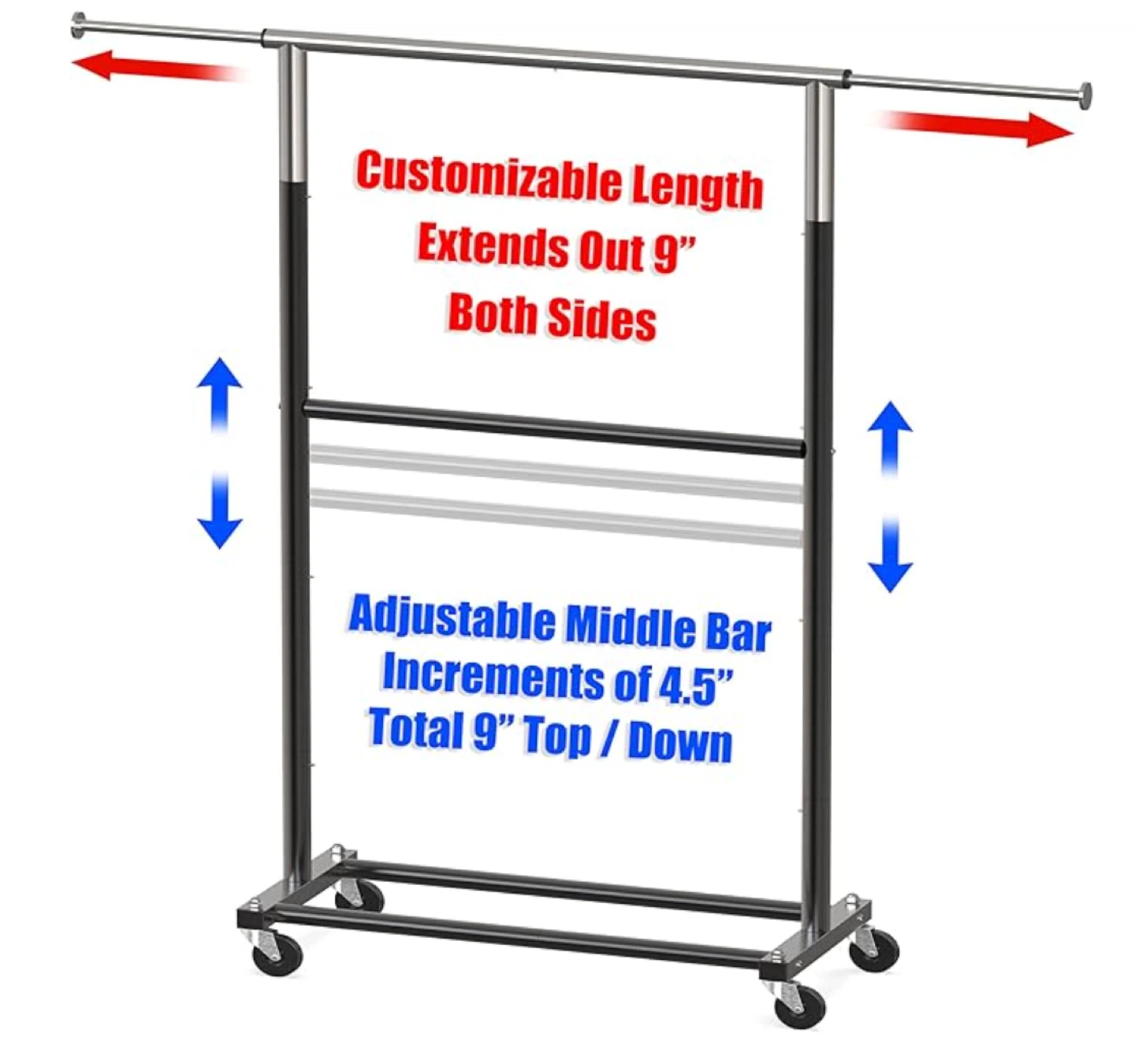 Simple Houseware Double Rod Garment Rack - photo 3