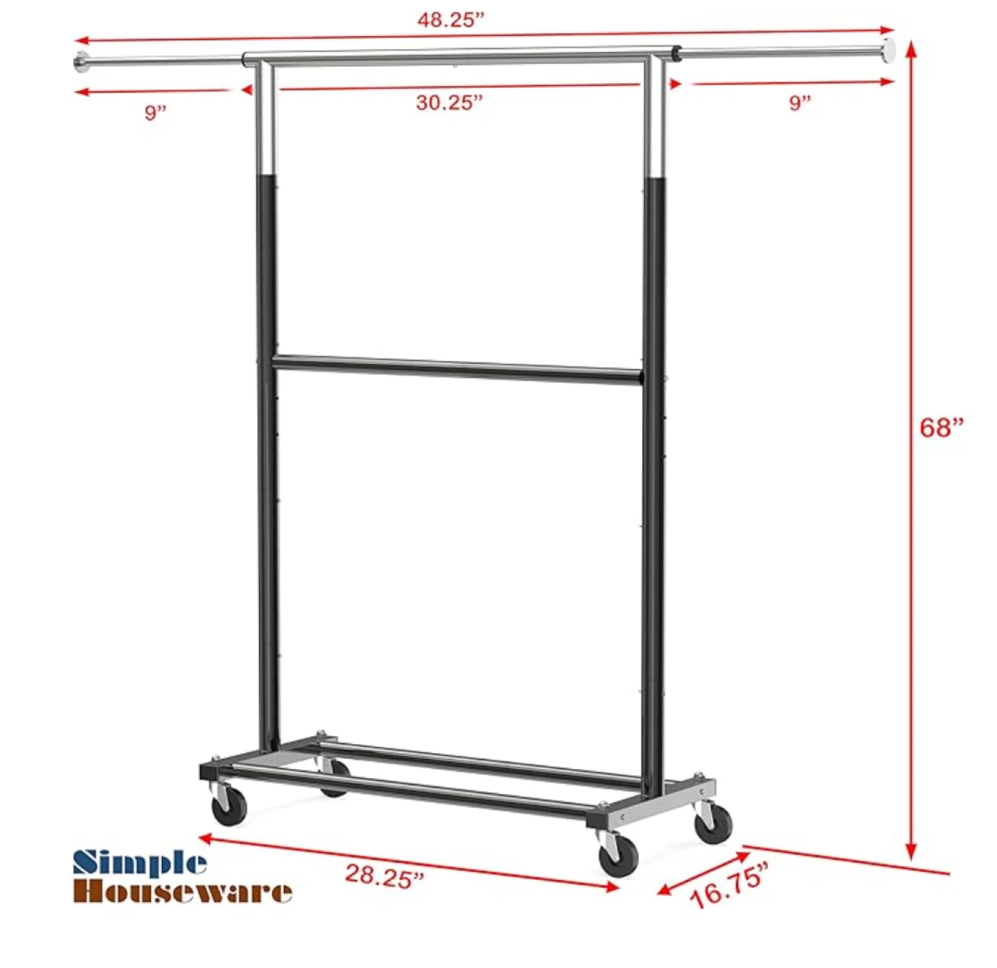 Simple Houseware Double Rod Garment Rack - photo 4
