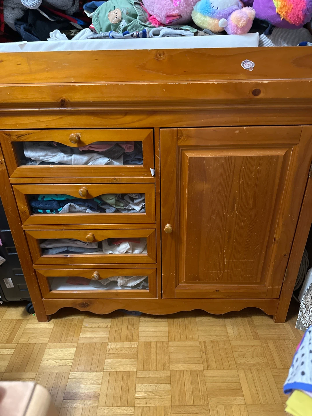 Wooden Changing Table with Storage