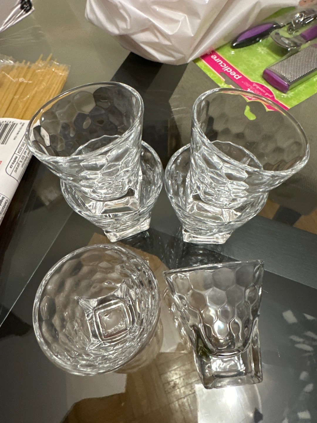 Set of 6 Textured Glass Shot Glasses