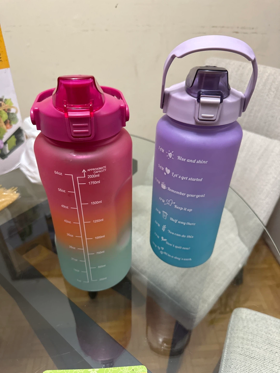 2L Motivational Water Bottle Set