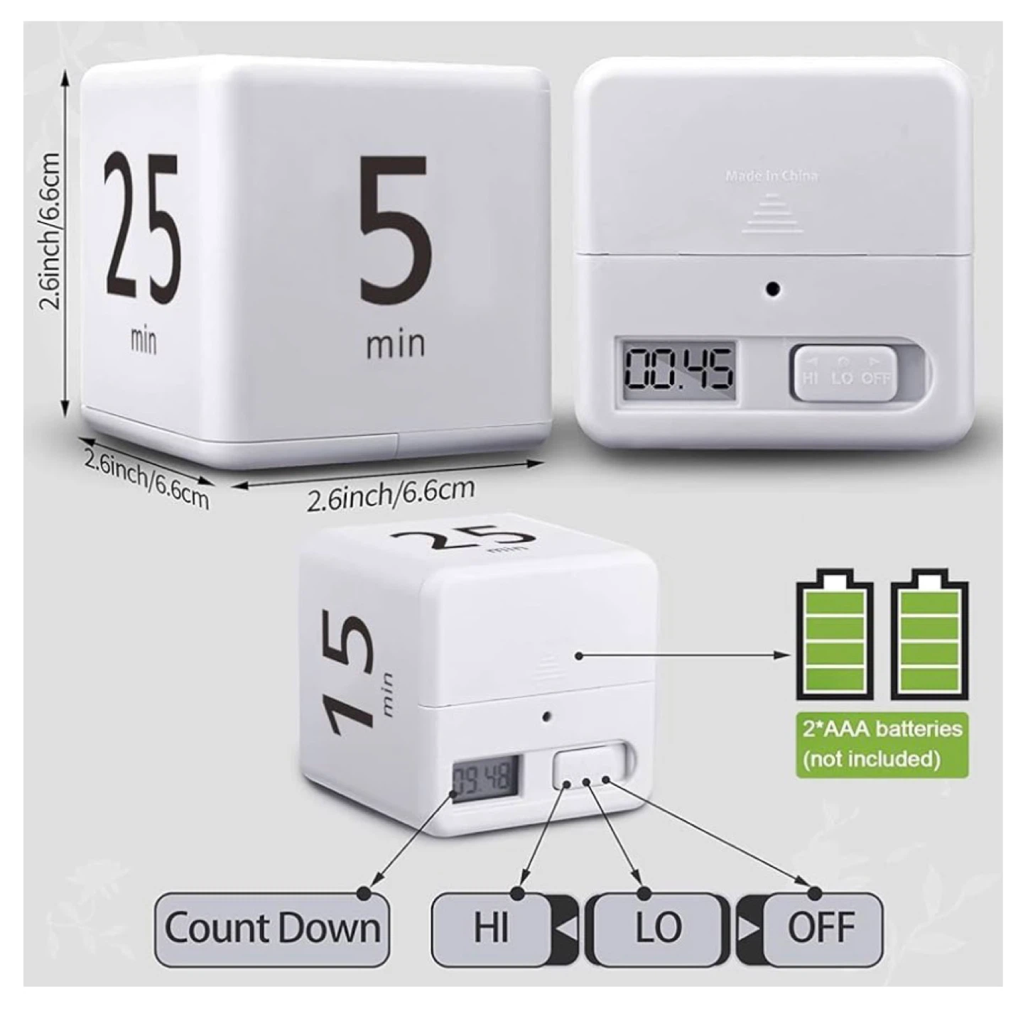 Pomodoro cube timers (green & white) - photo 3