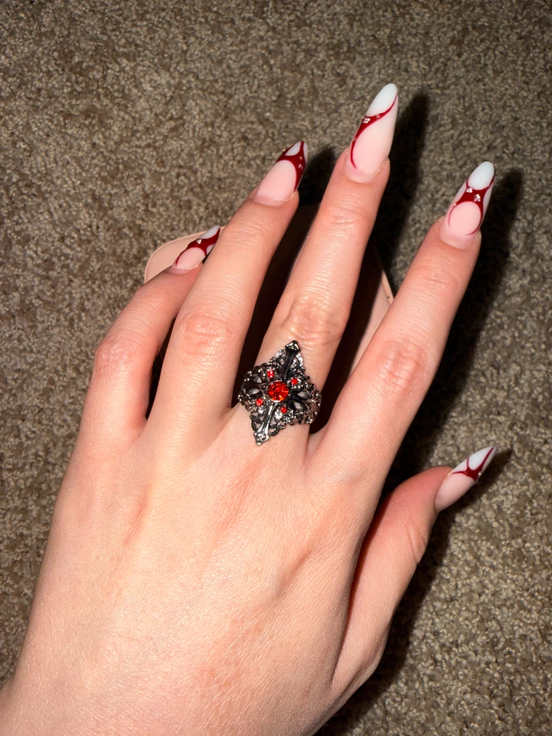 Gothic Red Stone Ring - photo 4