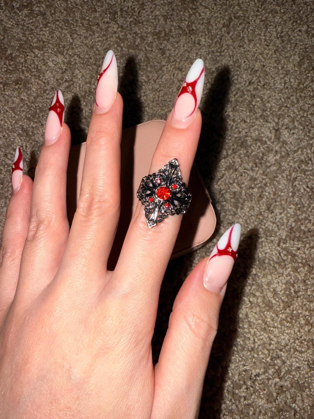 Gothic Red Stone Ring