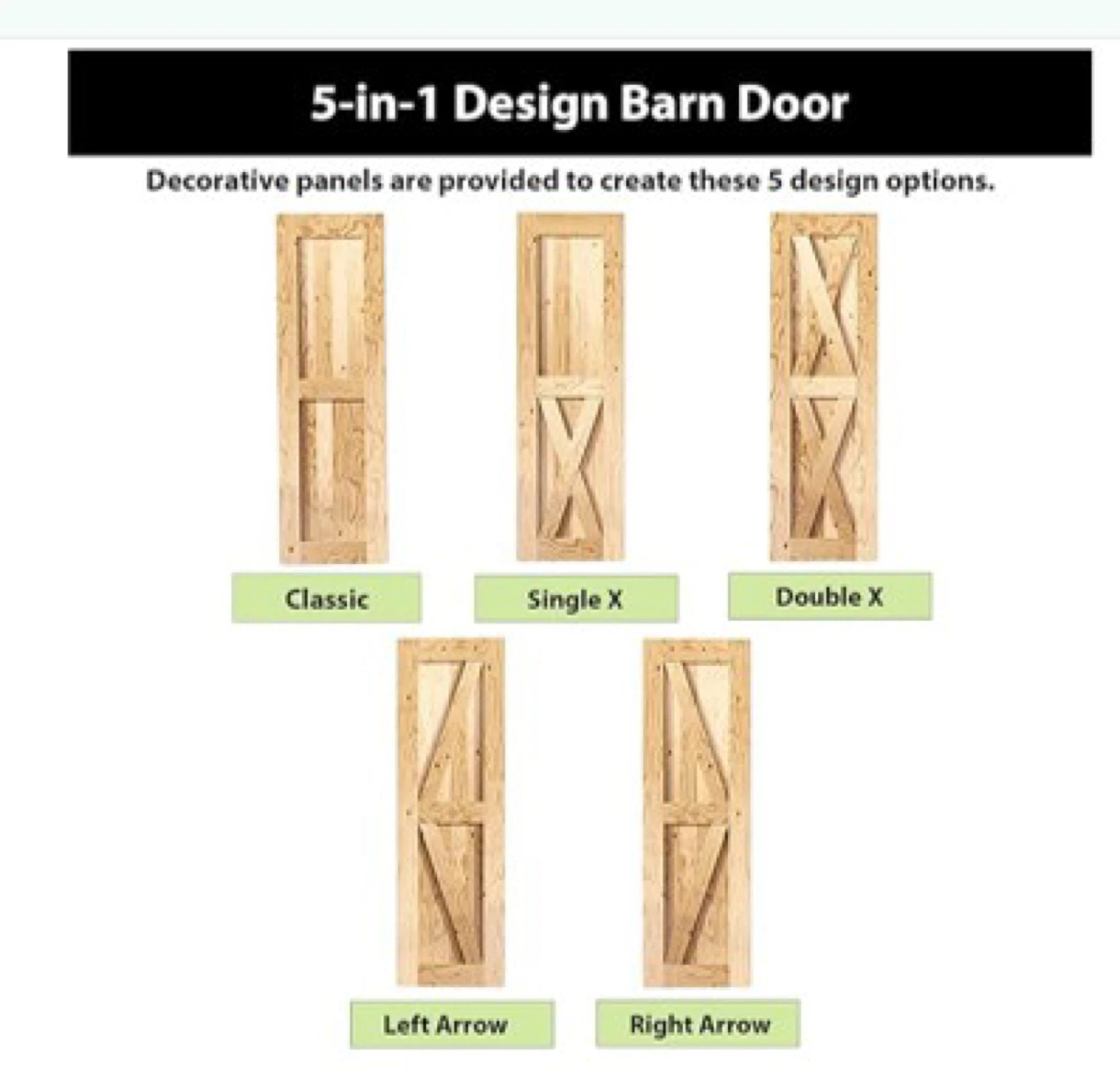 Brand New in Box, 2 Unfinished Wood Barn Door - photo 3