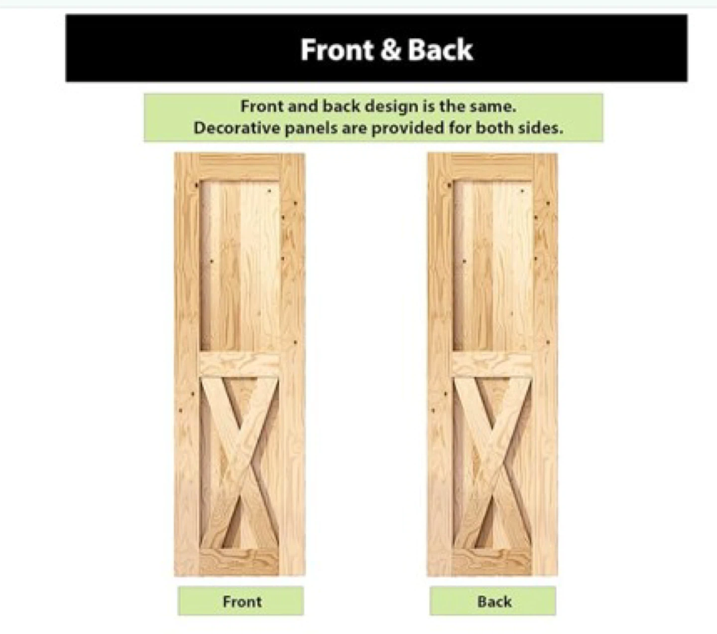 Brand New in Box, 2 Unfinished Wood Barn Door - photo 2