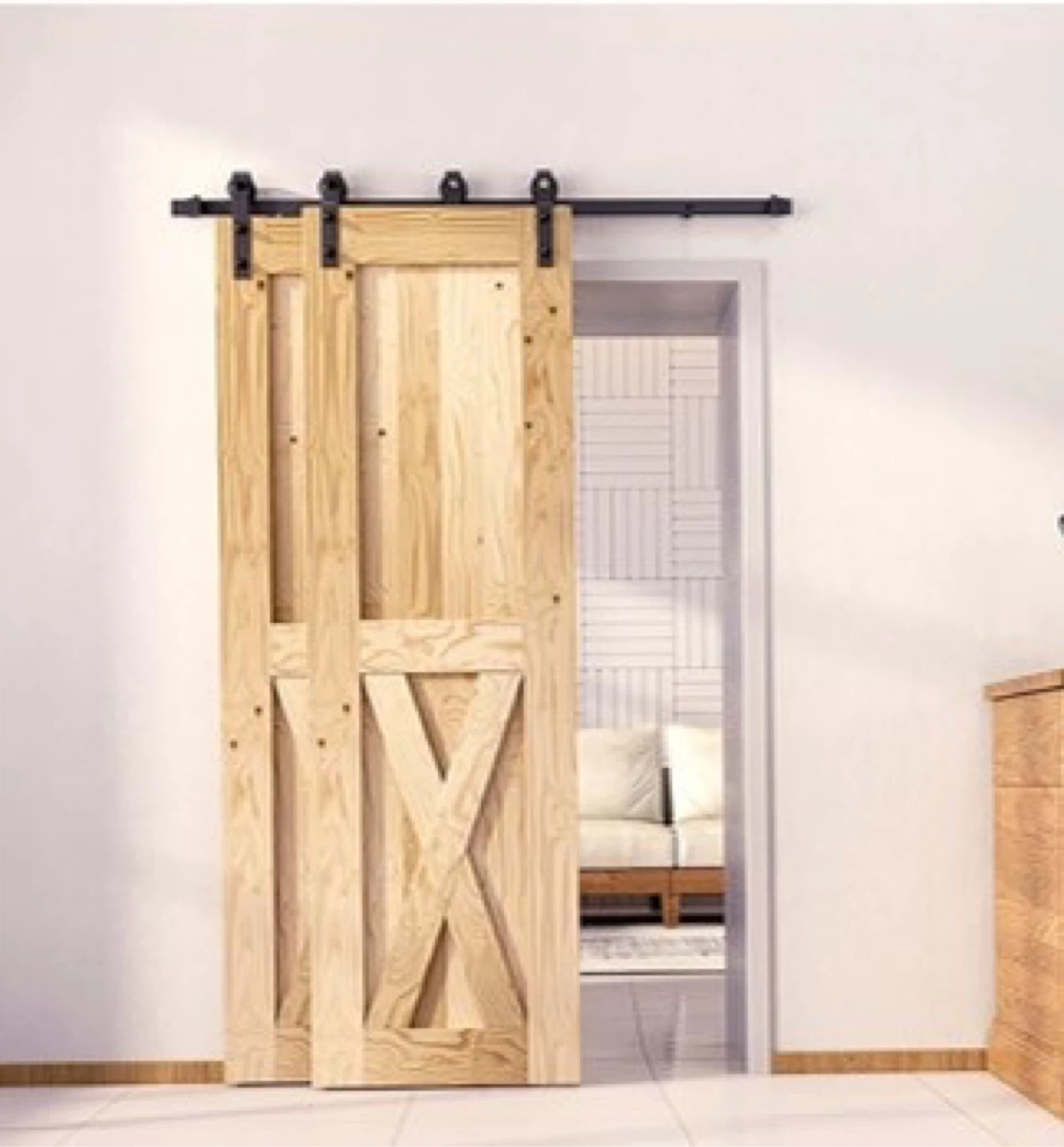 Brand New in Box, 2 Unfinished Wood Barn Door