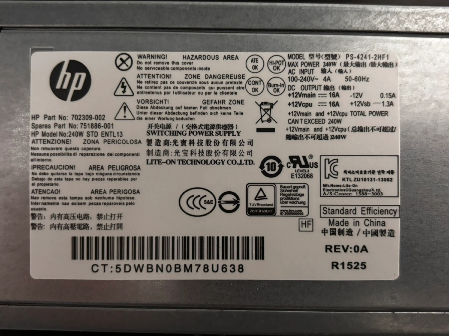 PC HP ne s’allume plus ? Alimentation HP 240W NEUVE - photo 4
