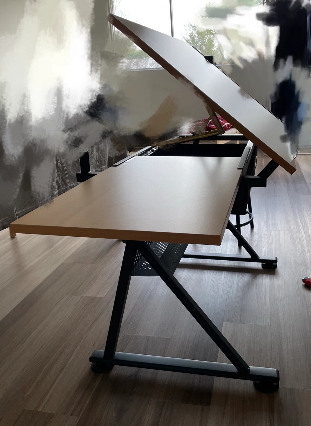 Adjustable Drafting Table with Side Shelf and Drawers - photo 5