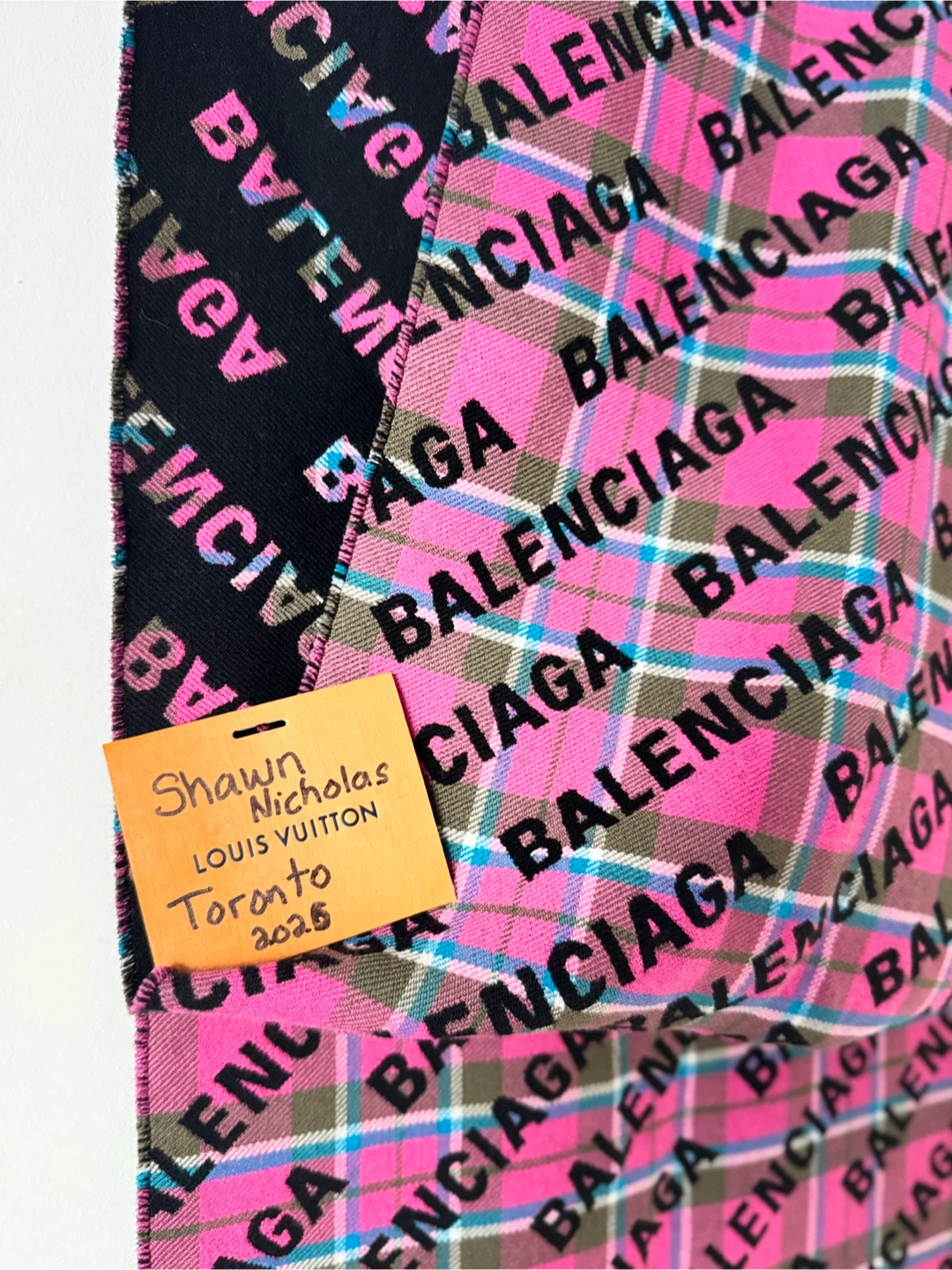 Balenciaga Logo Checked Wool Scarf - photo 4