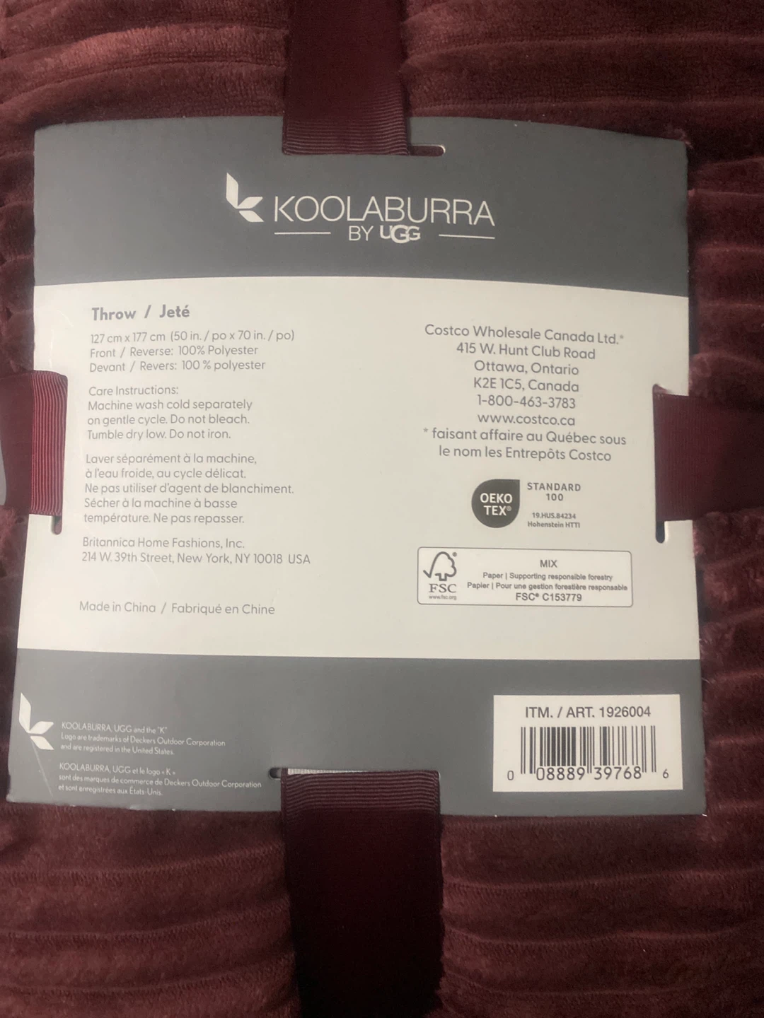 Koolaburra by UGG Throw Blanket - Burgundy - photo 2