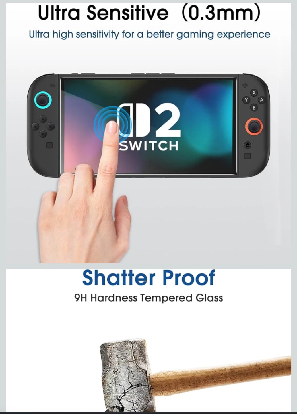 amFilm Tempered Glass Screen Protectors for Nintendo Switch 2 - photo 2