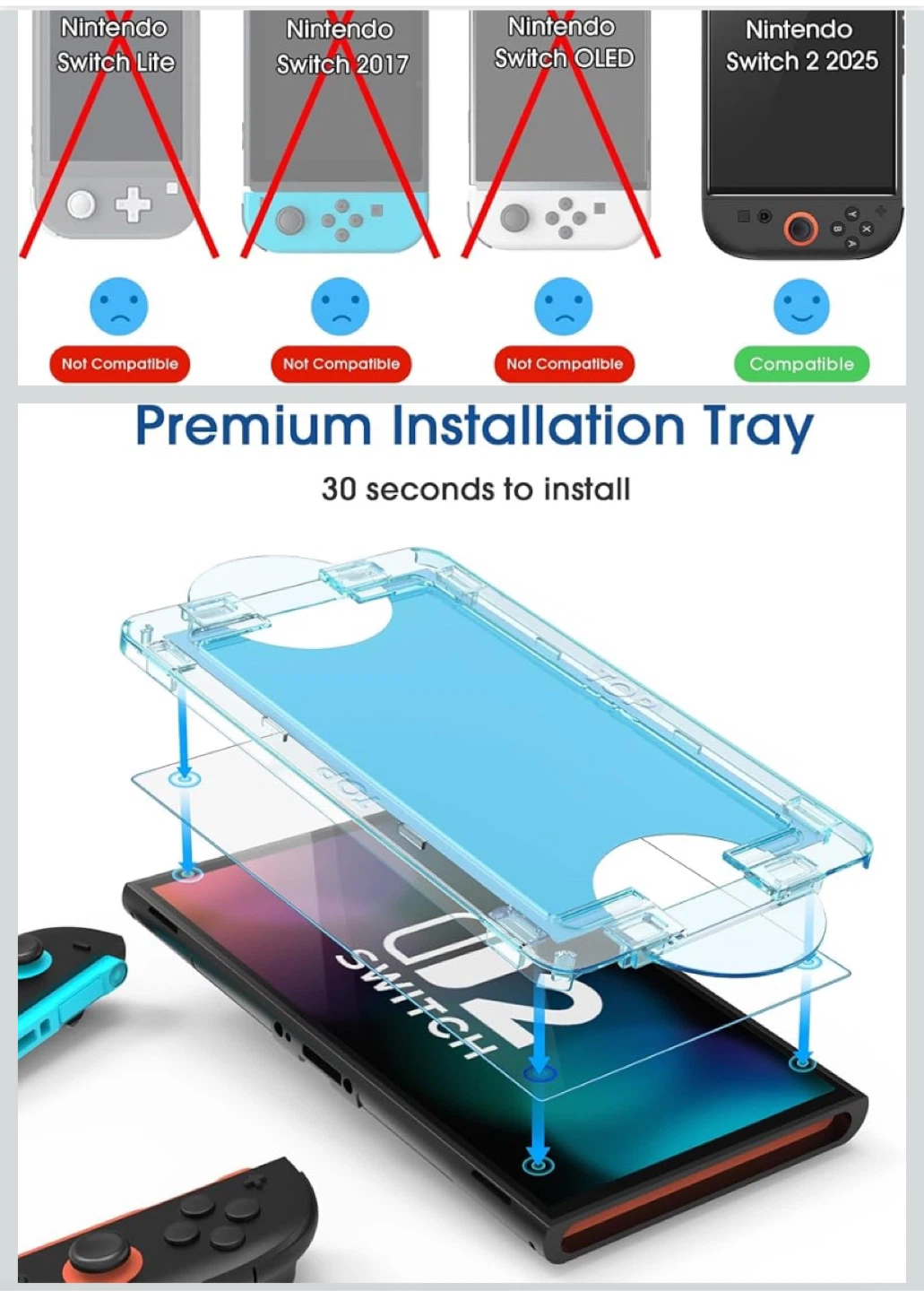 amFilm Tempered Glass Screen Protectors for Nintendo Switch 2 - photo 4