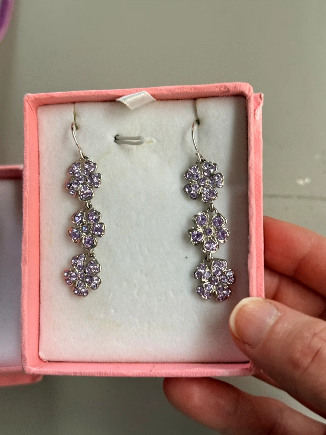 Purple Velvet Choker Necklace and Flower Earrings Set - photo 3