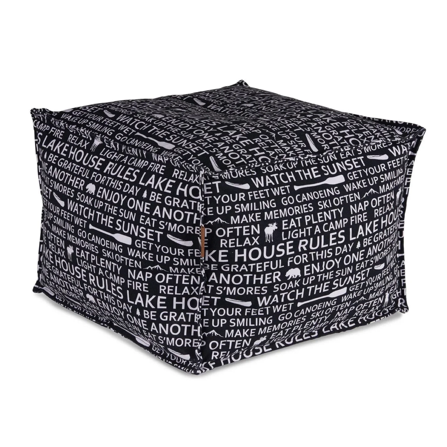 Lake House Rules Print Bean Bag
