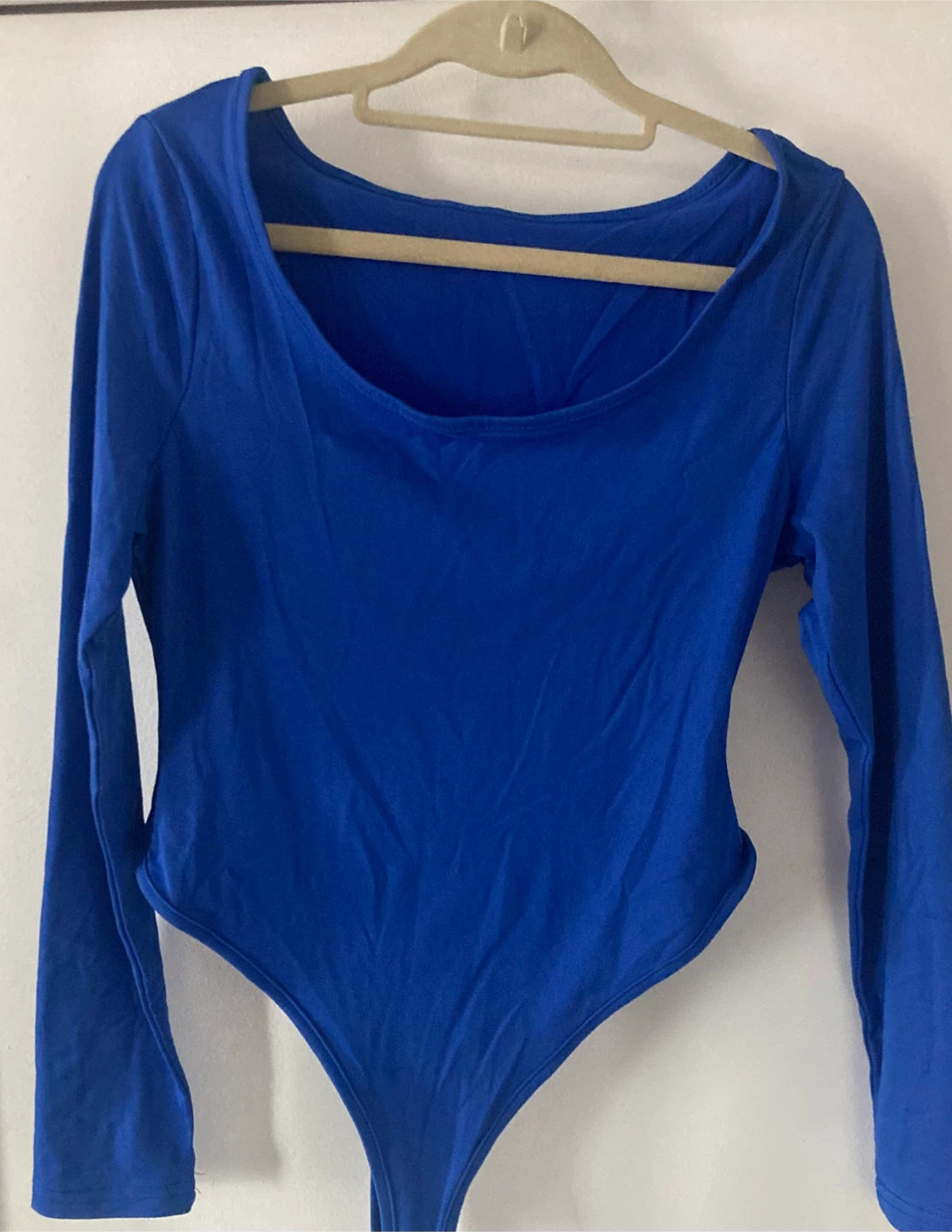 Long Sleeve V-Neck Bodysuit - Royal Blue - photo 3