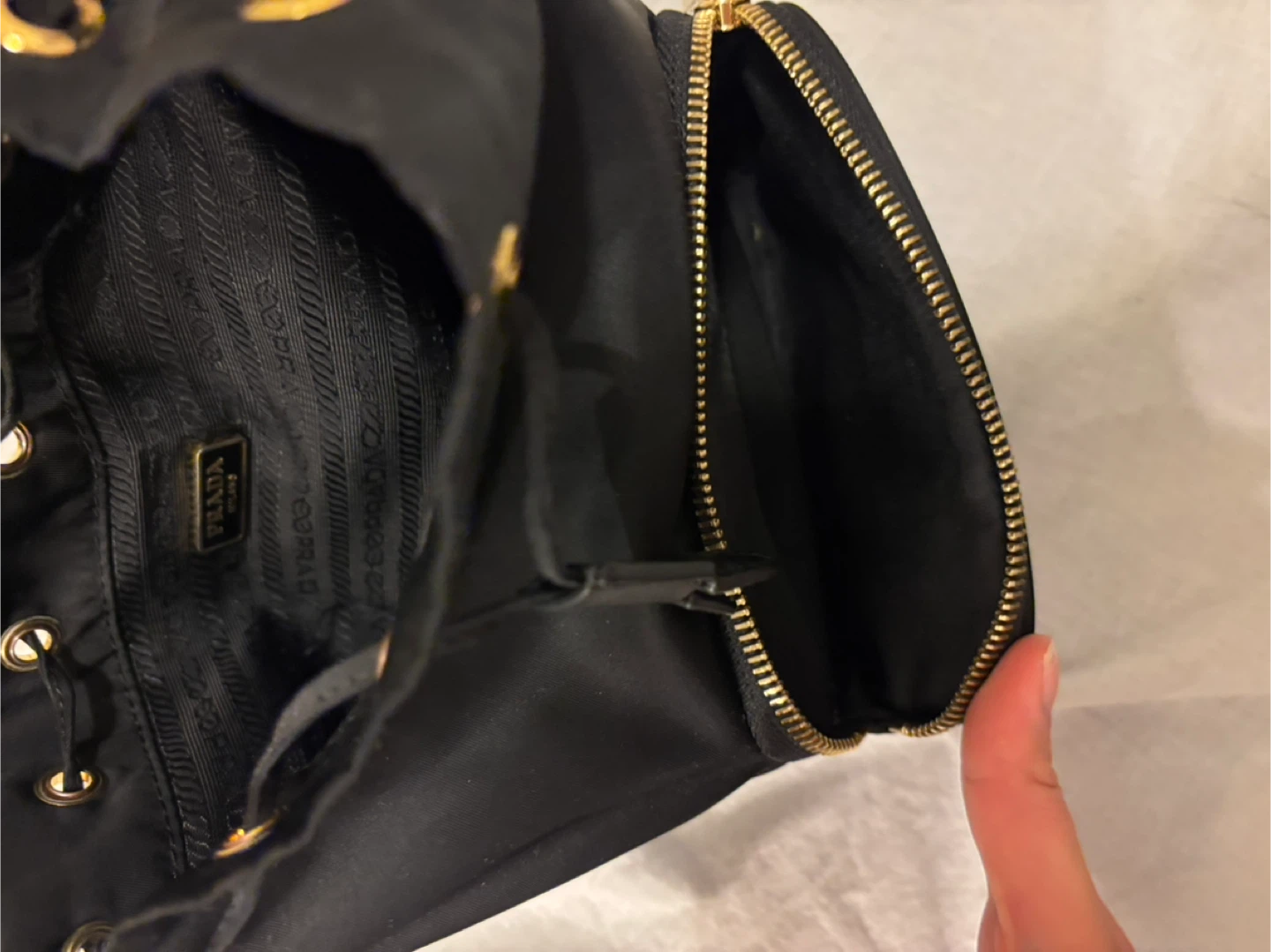 Prada Nylon Drawstring Bucket Bag - Black - photo 4
