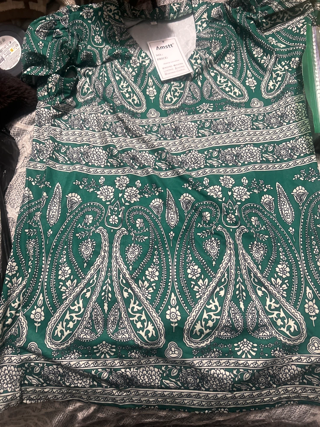 Amstt Green Paisley Print Dress