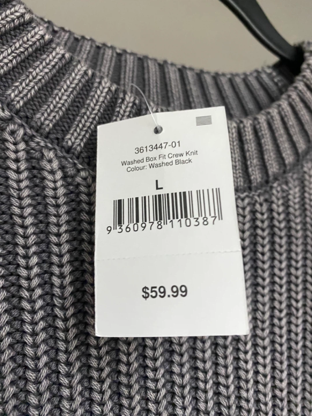 Cotton On Washed Box Fit Crew Knit Sweater Size L - photo 3