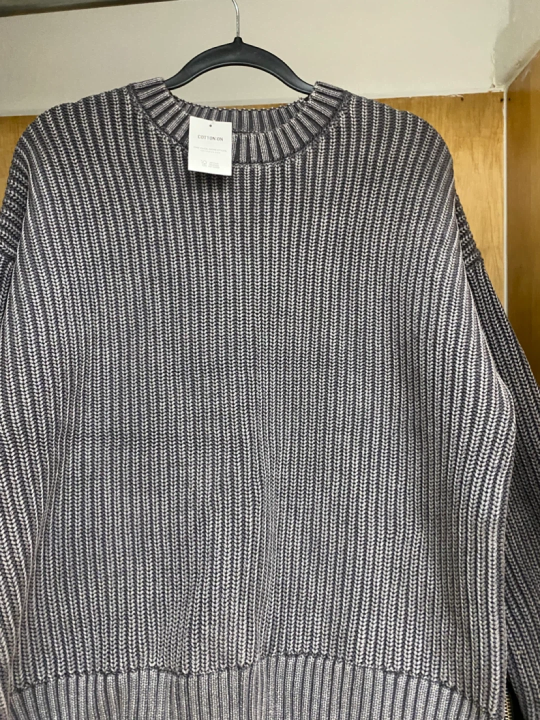 Cotton On Washed Box Fit Crew Knit Sweater Size L - photo 2