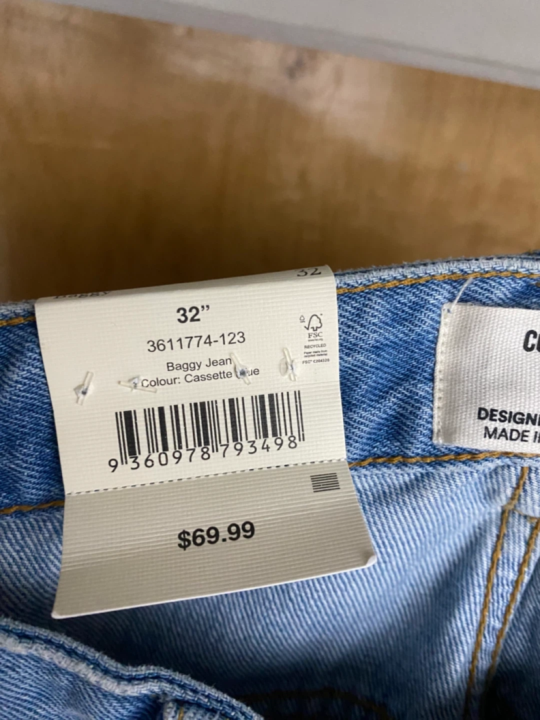 Levi's Baggy Jeans - 32" Waist - Cassette Blue - photo 3